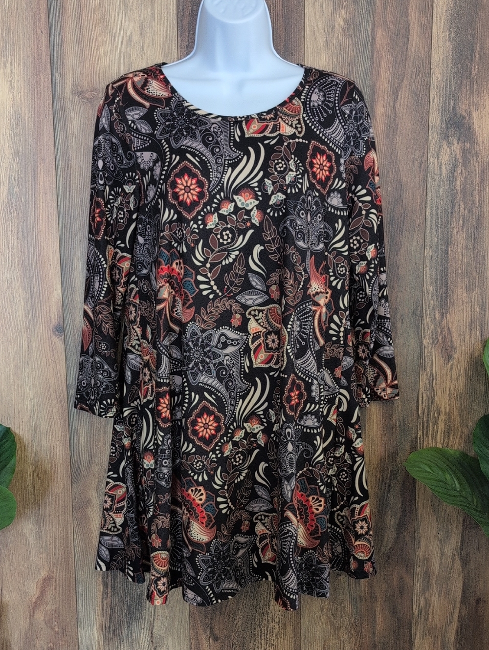 Enmain Floral Paisley Tunic Blouse S           M434